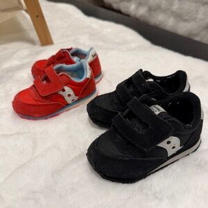 Saucony Kids' Red and Black Velcro Sneakers 4.5 & 5.5